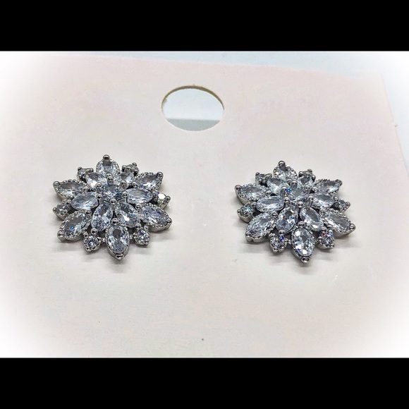 Cubic Zirconia Formal Silver Earrings - Picture 6 of 8